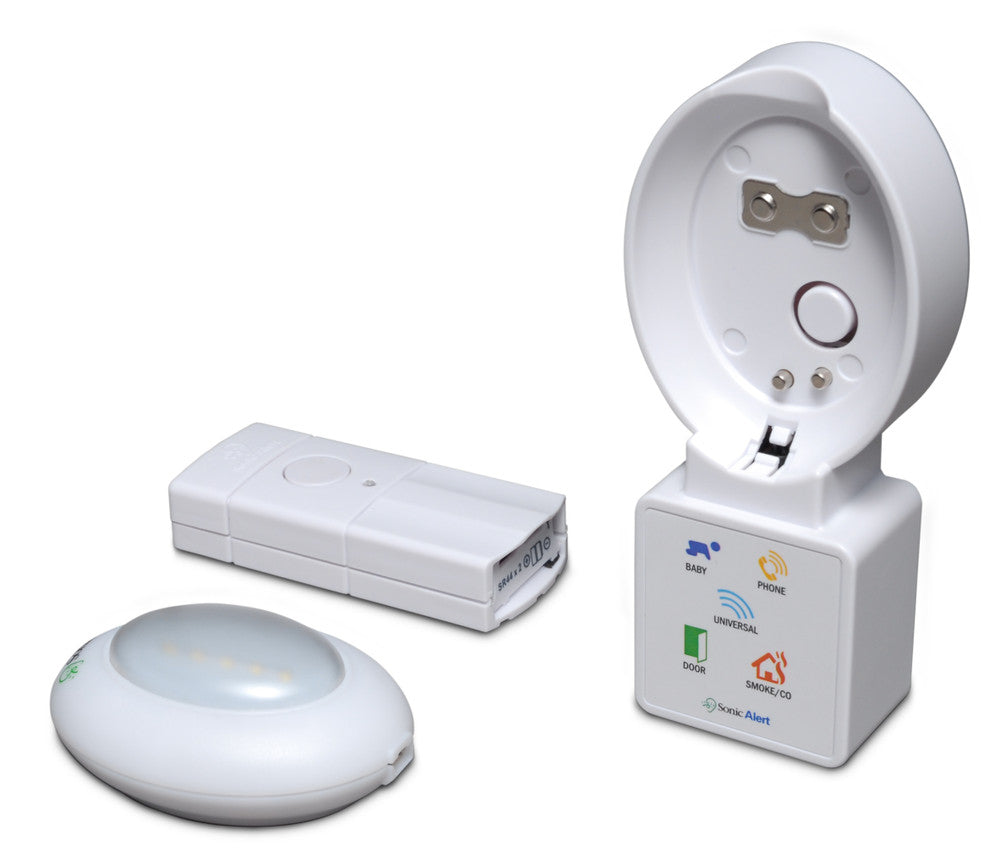 The HomeAware  HA360BDB  Blink Doorbell Receiver with Doorbell Transmitter System by Sonic Alert